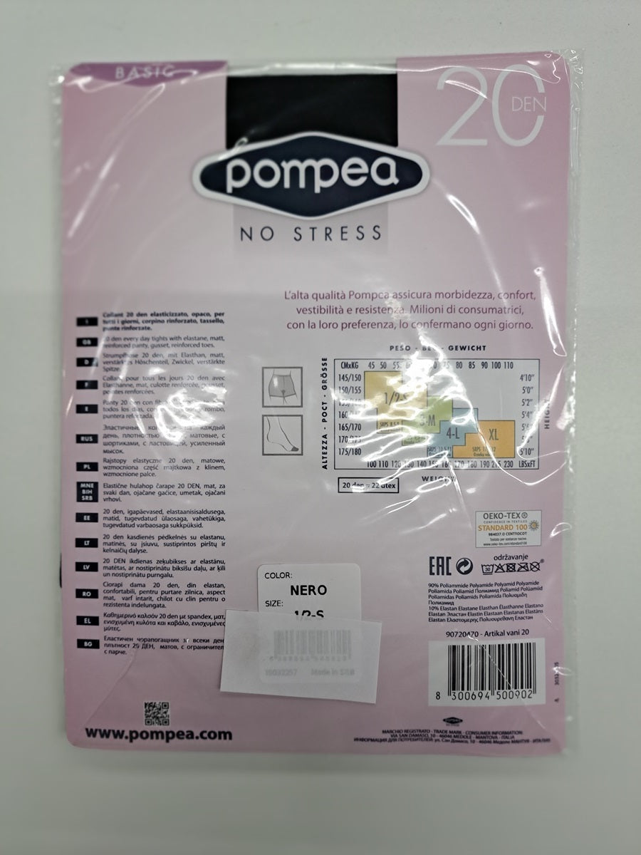 Pompea Strumpfhose 7002 schwarz 20 DEN