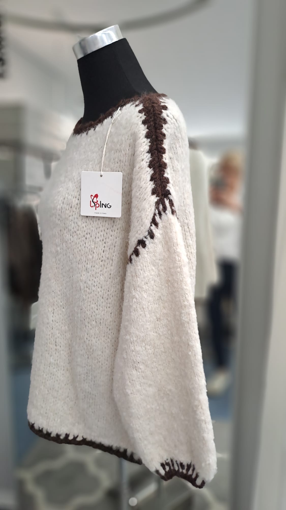 Liping Moda Pullover Beige/Mocca 44755 - Seitenansicht