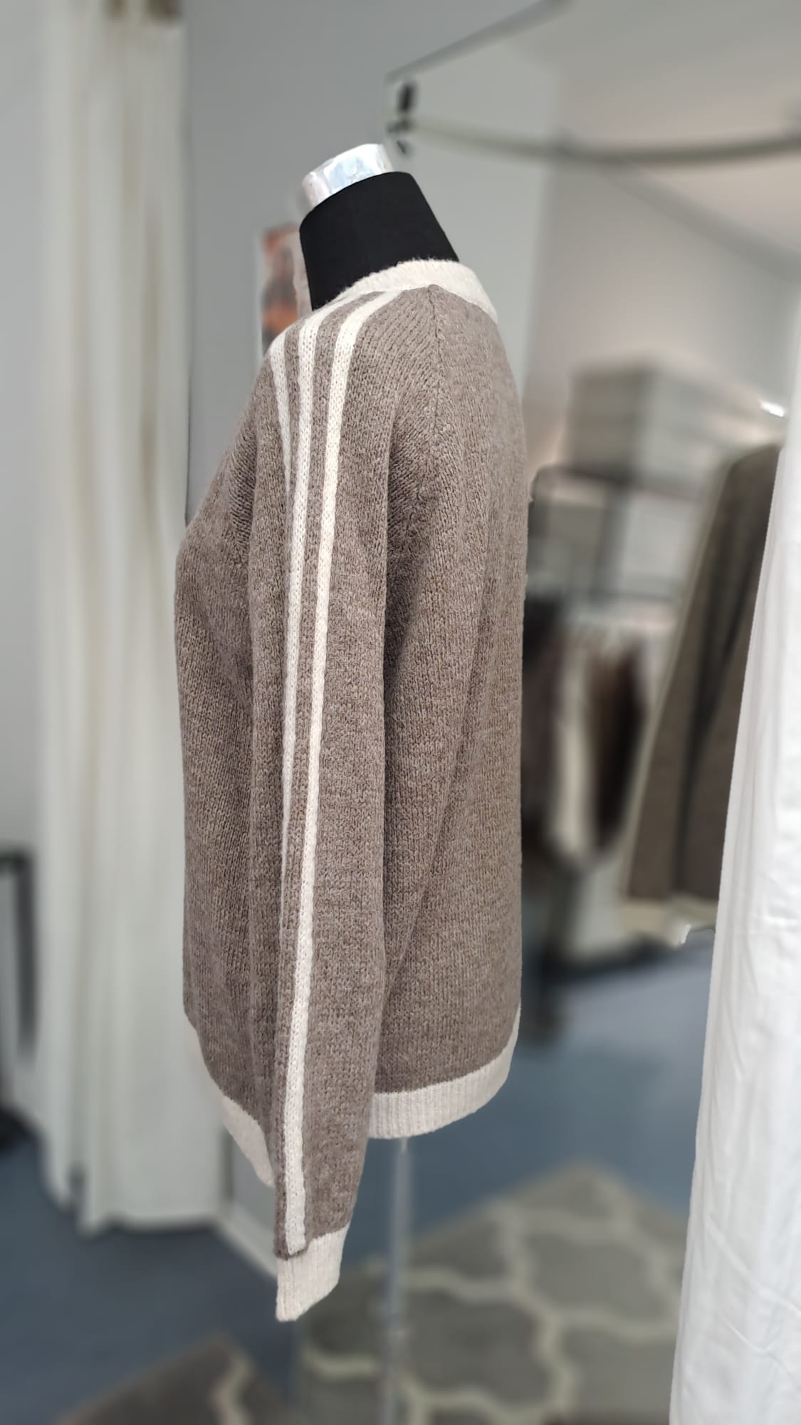 Damenpullover Taupe/Beige | SM Youngfashion 6942 - Rückansicht