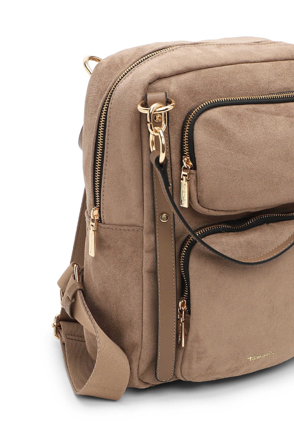 Tamaris Rucksack Manja 34876 Taupe - Detailansicht Verschlüsse