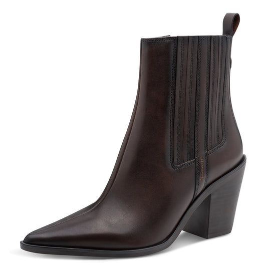 Tamaris Lederstiefelette 25359 Mahogany-Braun - Touch-it Fußbett - Frontansicht