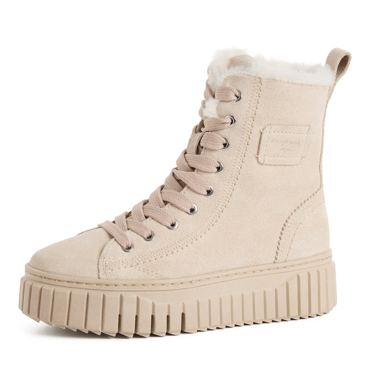 Tamaris Lederstiefelette 26228 Antelope-Beige - Warmfutter & Primaloft - Frontansicht