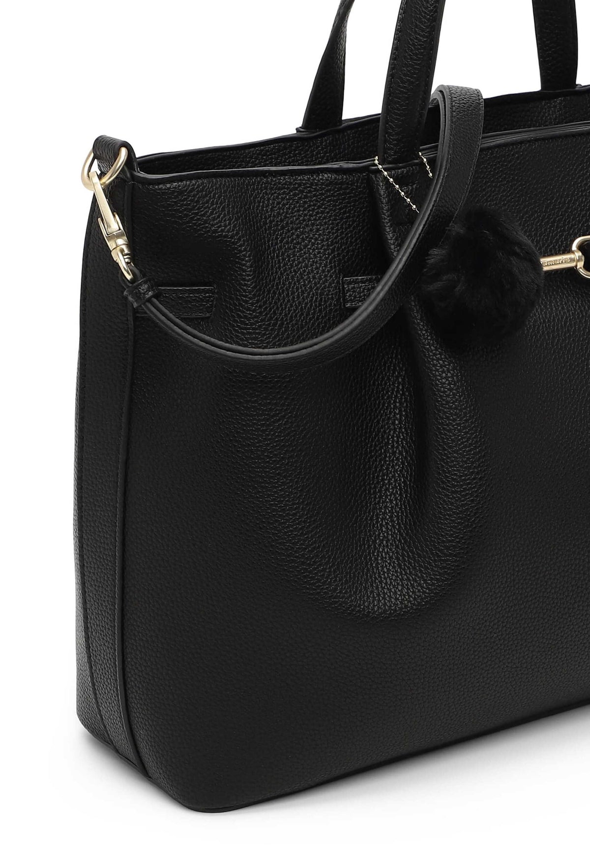 Tamaris Shopper Marissa 34844 Schwarz - Detailansicht Bommel