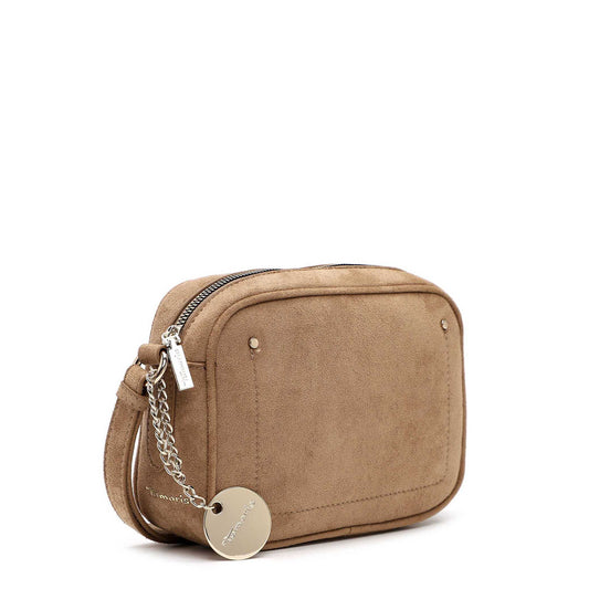 Tamaris Crossbody Marina 34970 Taupe-Beige,Velour Umhängetasche - Seitenansicht