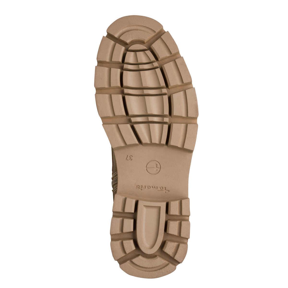 Tamaris Stiefelette 25211 Camel, Veganer Chunky-Boot - Profil der Laufsohle