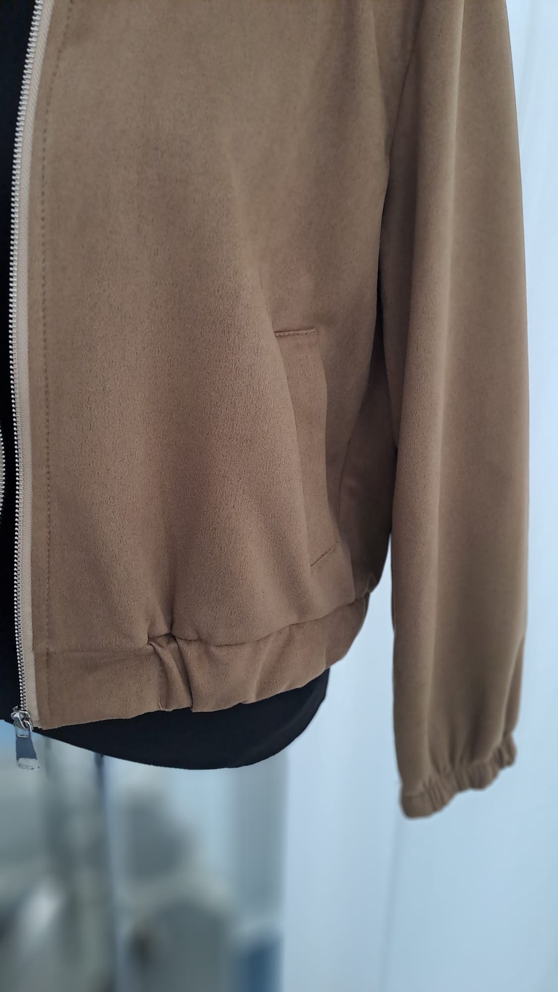 Bomberjacke Camel Wildlederoptik | Charme Mode 6796
