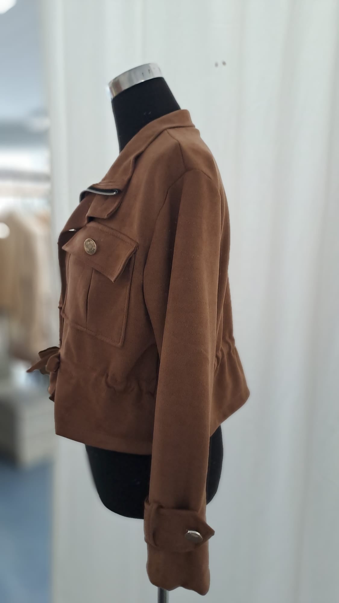 Jacke Camel Wildlederoptik | Charme Mode 6824 - Frontansicht