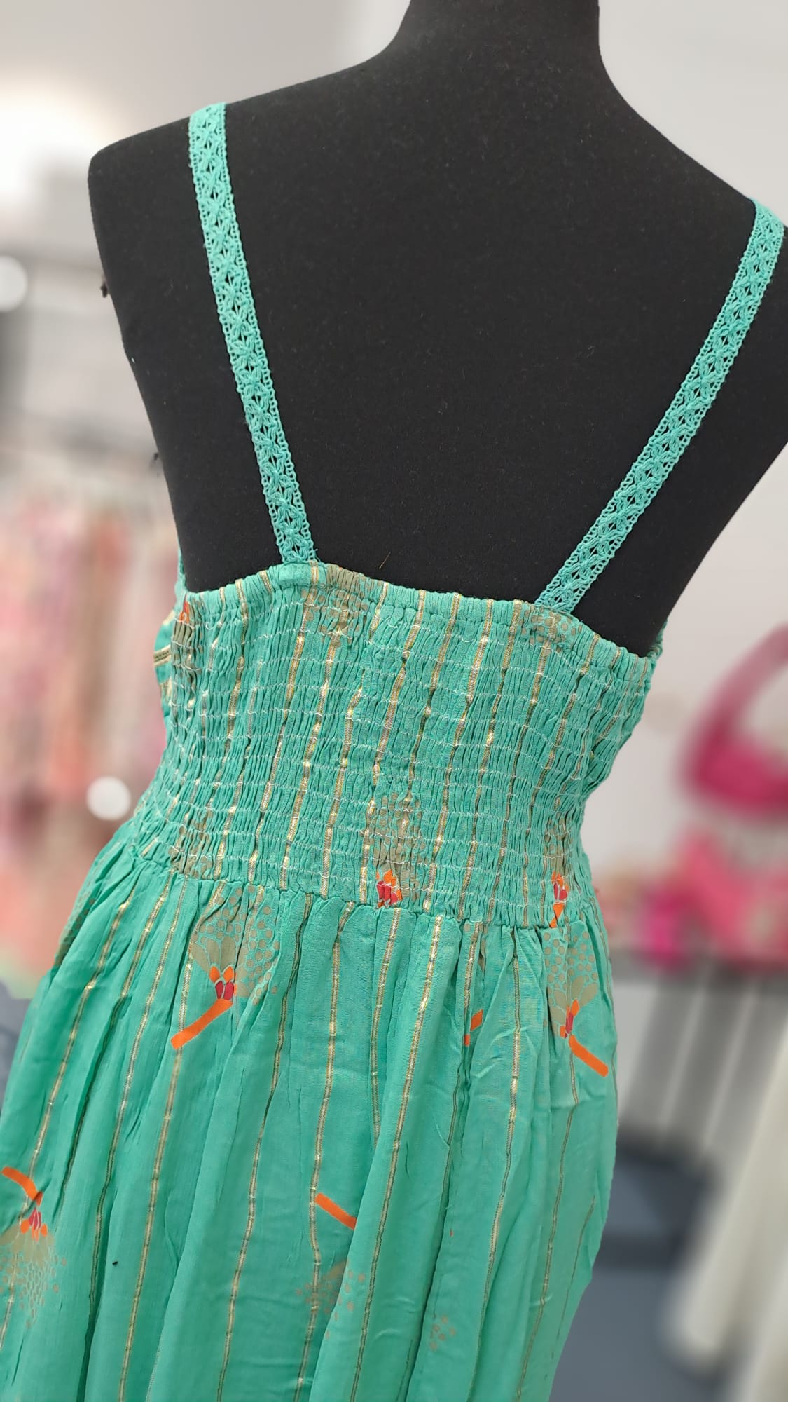 Maxikleid - Boho Sommerkleid mit Stickerei in Mint | 6087
