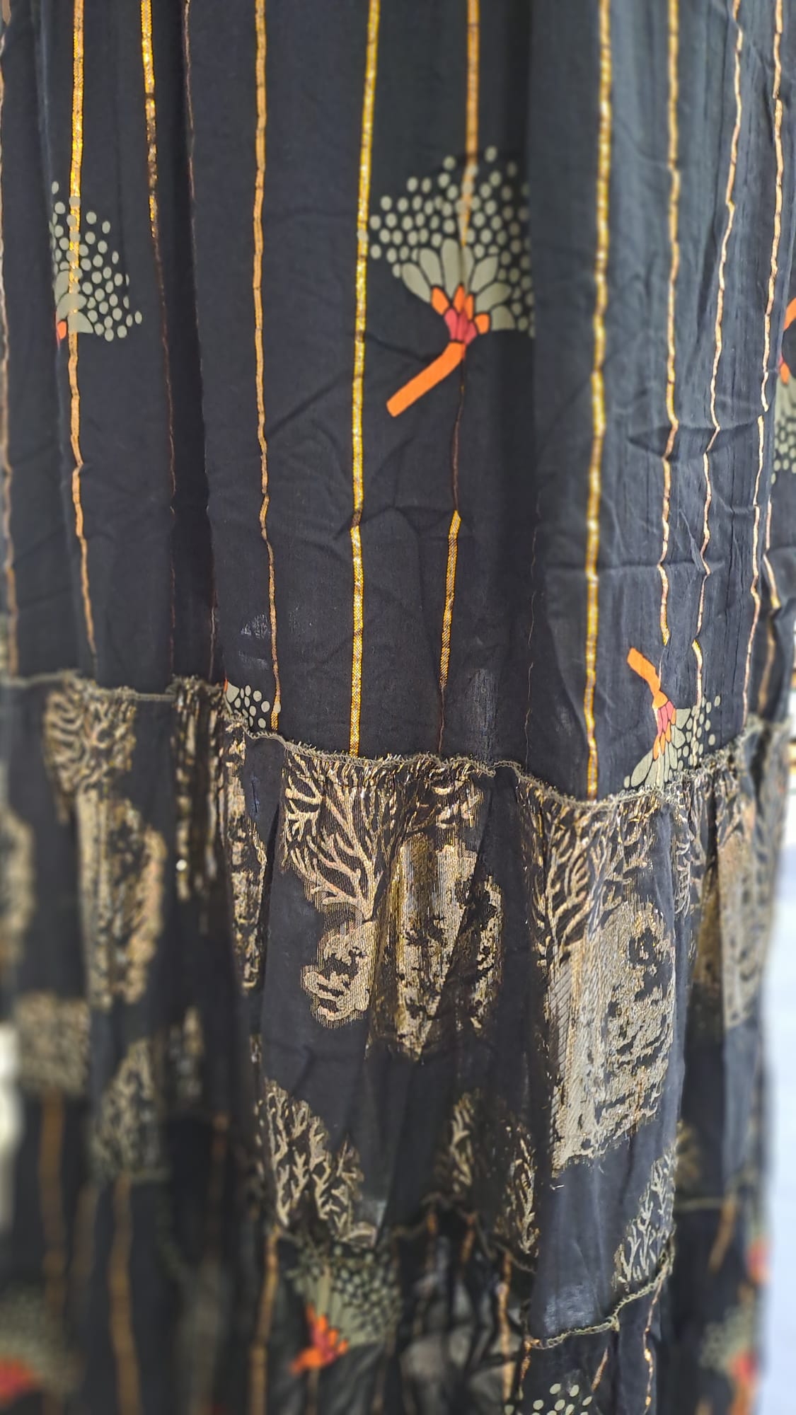 Maxikleid - Boho Sommerkleid mit Stickerei in Schwarz | 6088