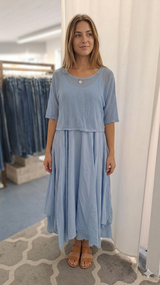 Liping Moda Midikleid 1863 Hellblau