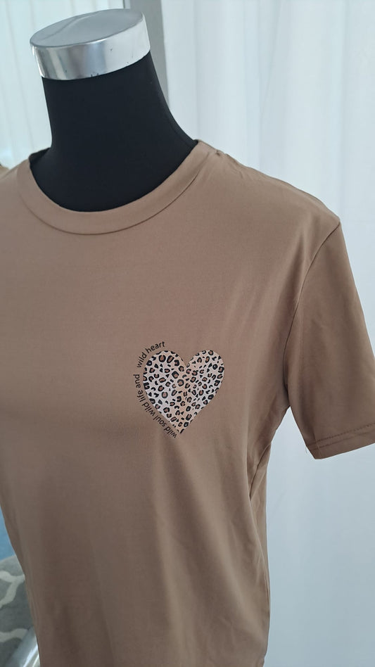 Shirt "Wild Heart" 11065 Leoprint Camel