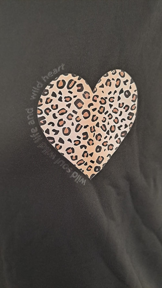 Shirt "Wild Heart" 11066 Leoprint Schwarz