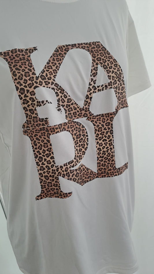 Shirt "Karl" 11069 Leoprint Weiß | Statement-Shirt