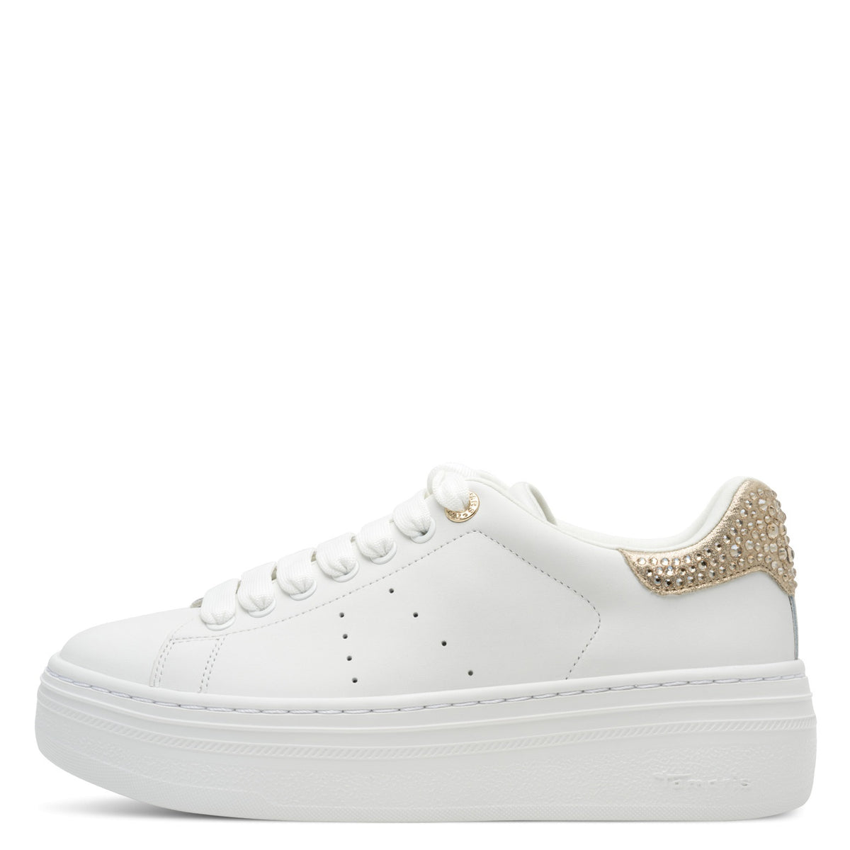 Tamaris Sneaker 23755 Weiß | Leder mit Wechselfußbett - Seitenansicht