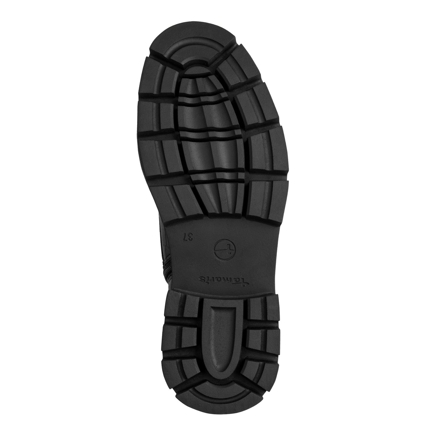 Tamaris Stiefelette 25254 Schwarz Croco | Veganer Schnürboot mit Chunky-Sohle - Detailansicht Laufsohle