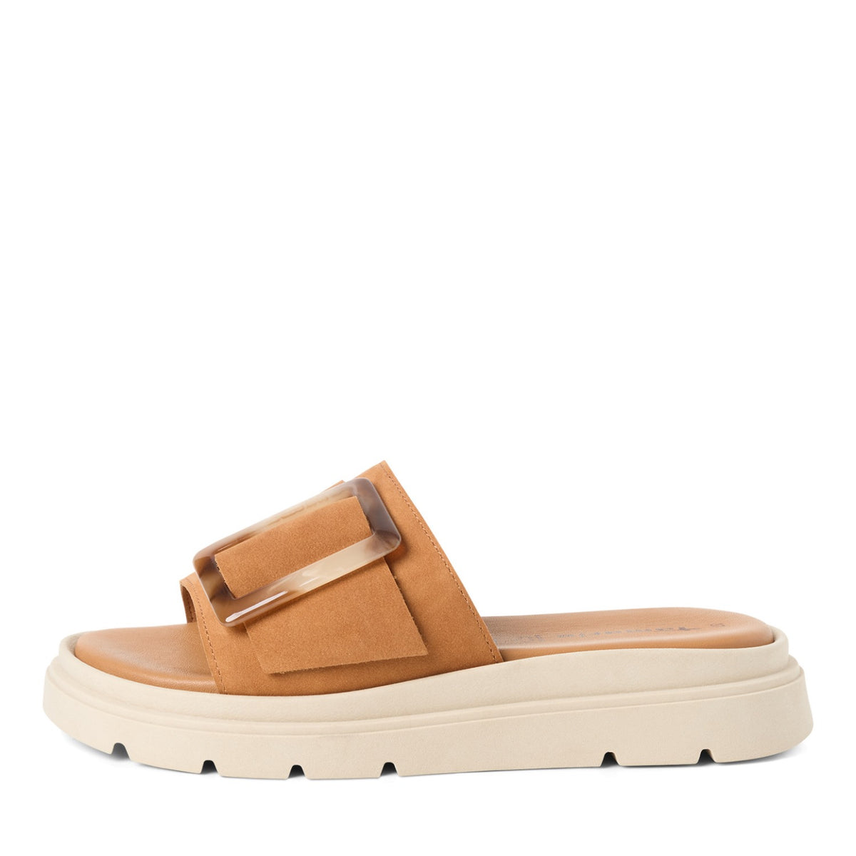 Tamaris Pantolette 27234 Cognac - Lederpantolette mit Touch-it Fußbett - Seitenansicht