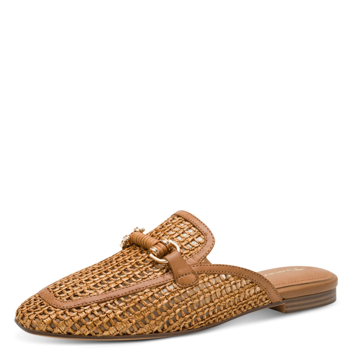 Tamaris Pantolette 27304 Cognac - Touch-it Fußbett, Leder – Frontansicht