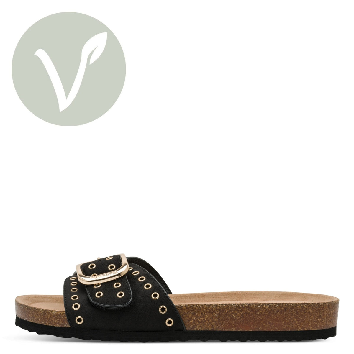 Tamaris Pantolette 27418 Schwarz – Vegan & Bequem - Seitenansicht