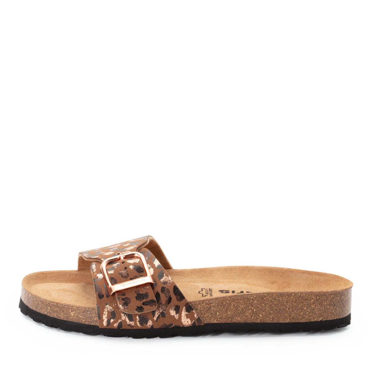 Tamaris Pantolette Cognac Leopard 27520 | Bequeme Pantolette - Seitenansicht