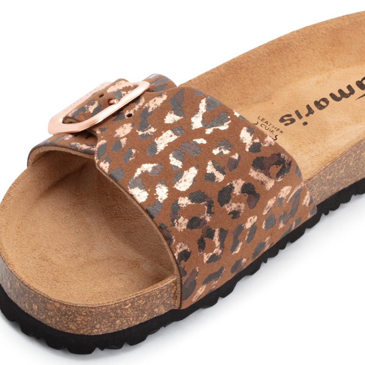 Tamaris Pantolette Cognac Leopard 27520 | Bequeme Pantolette - Detailansicht