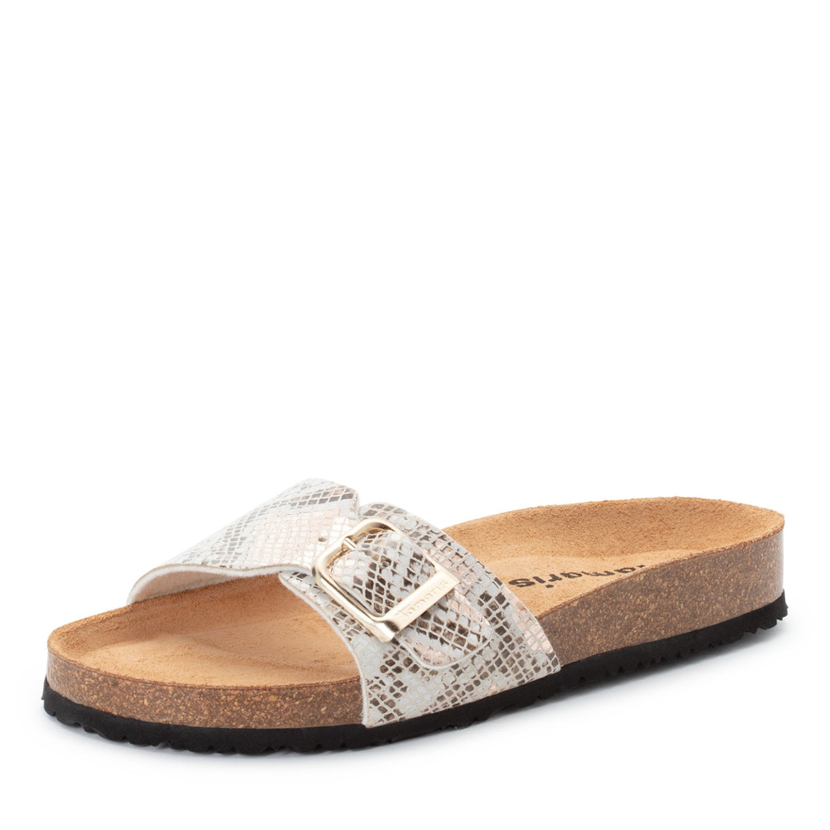 Tamaris Pantolette 27520 Beige Snake | Sommerschuhe mit Animalprint - Frontansicht