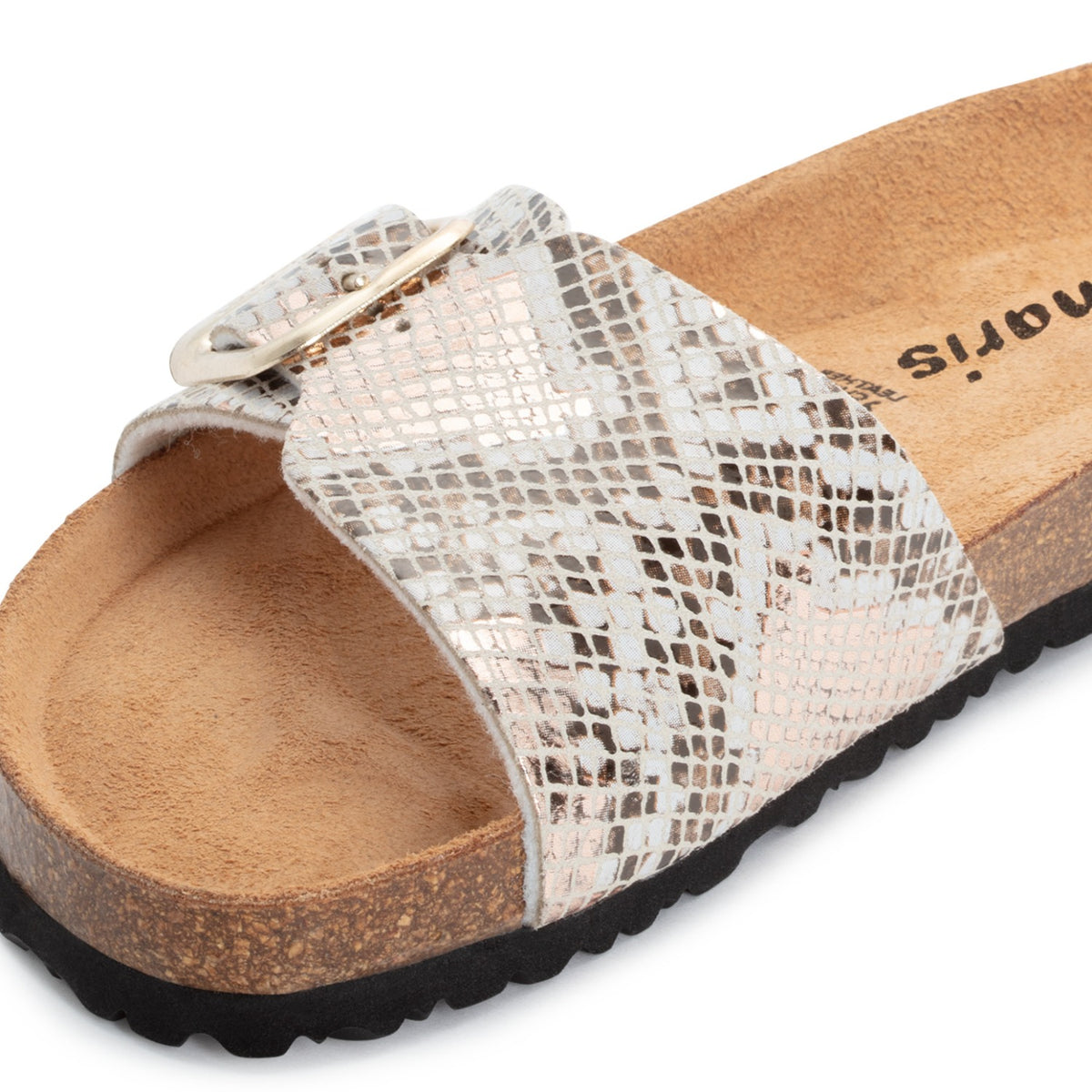 Tamaris Pantolette 27520 Beige Snake | Sommerschuhe mit Animalprint - Detailansicht