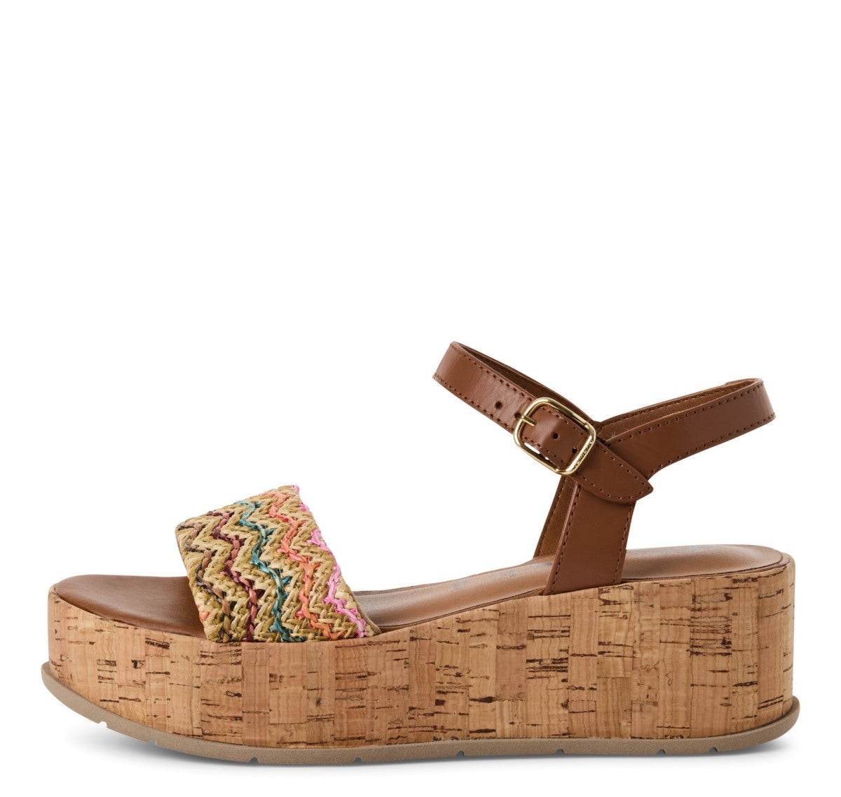 Tamaris Sandalette 28020 Cuoio | Boho Kork-Plateau - Seitenansicht