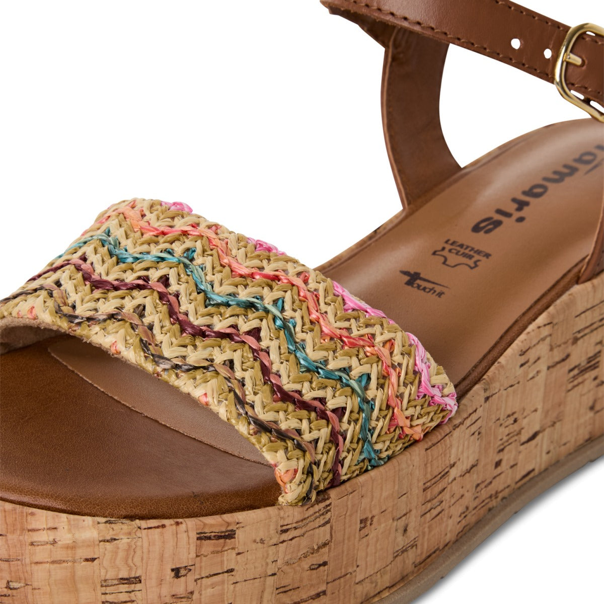 Tamaris Sandalette 28020 Cuoio | Boho Kork-Plateau - Detailansicht
