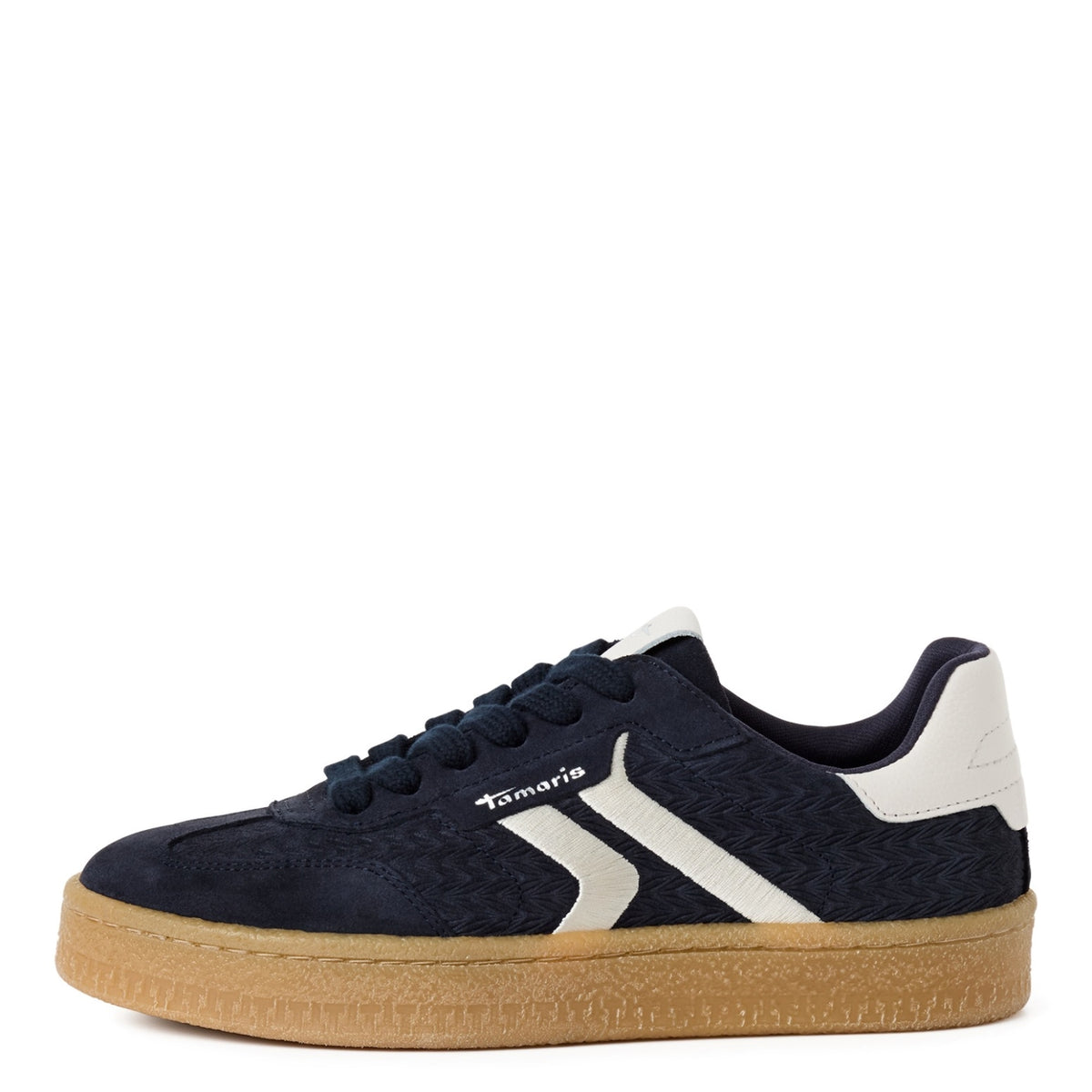 Tamaris Sneaker 23723 Navy-Blau | Ledersneaker mit Wechselfußbett - Seitenansicht