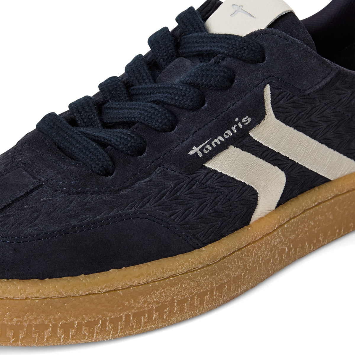 Tamaris Sneaker 23723 Navy-Blau | Ledersneaker mit Wechselfußbett - Detailansicht