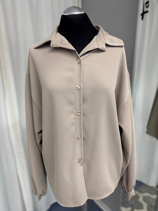 SM Youngfashion Bluse 91108 Schlamm