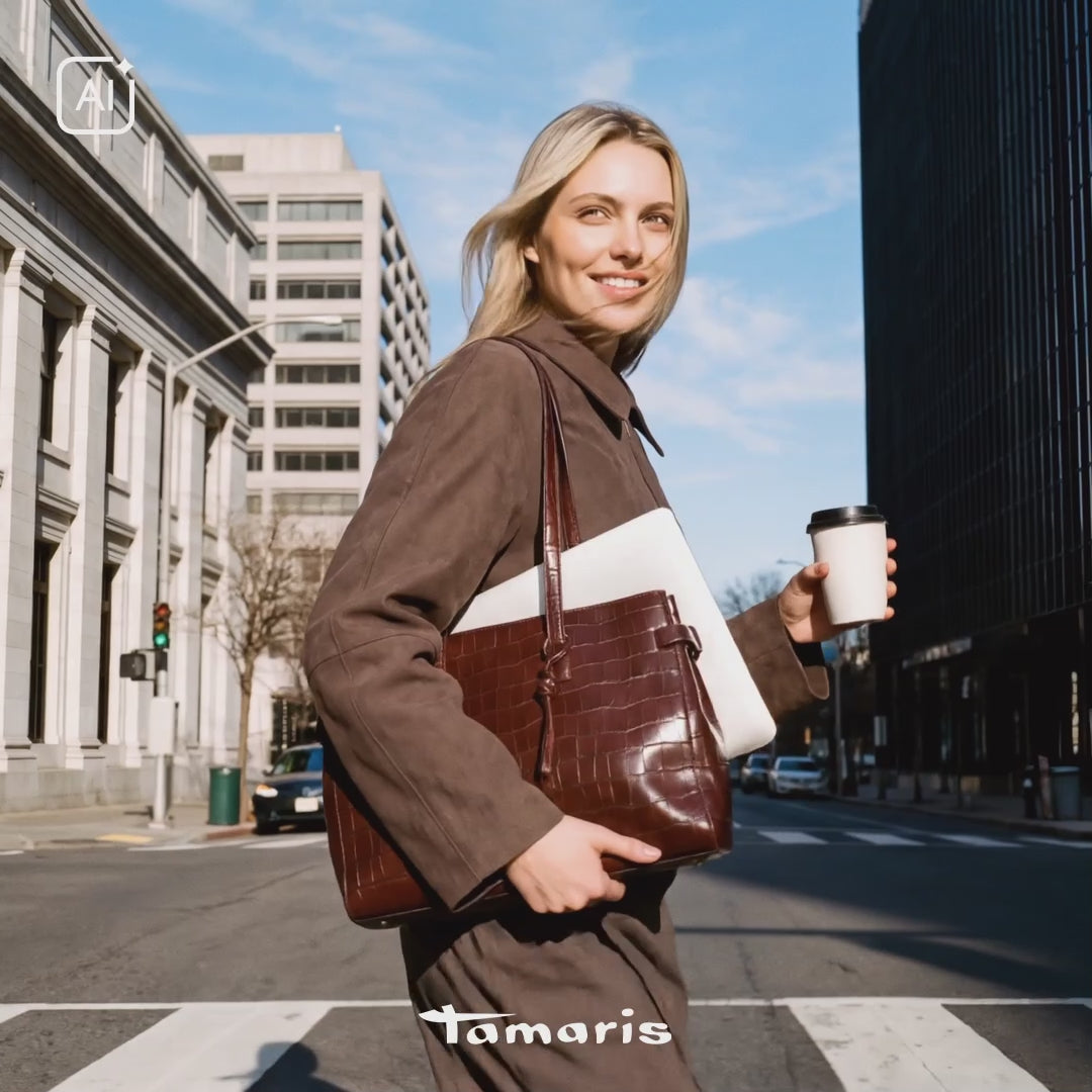Video laden: Tamaris Lederhalbschuh 23627 Mocca Croco