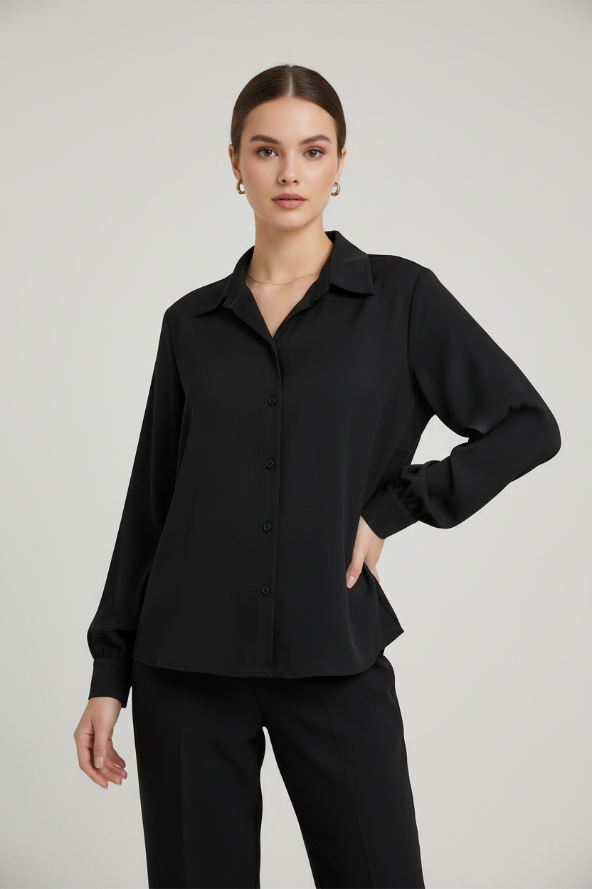 SM Youngfashion Bluse 91108 Schwarz