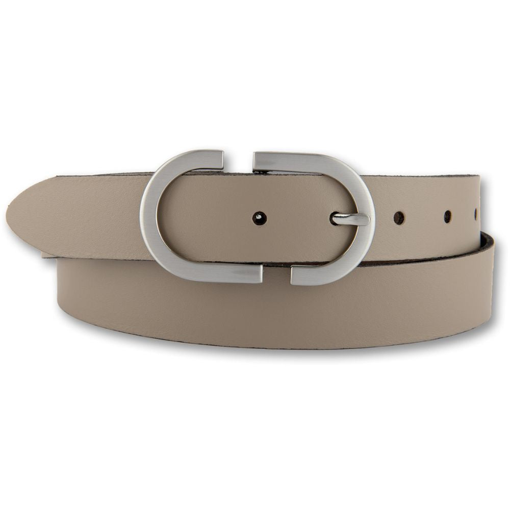 Bernd Götz Ledergürtel in Taupe mit Silberschließe | Modell 301613 - Vorderansicht