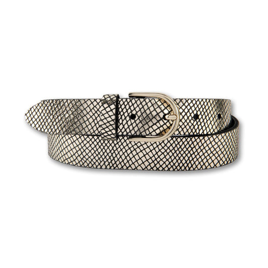 Bernd Götz Ledergürtel Schwarz-Gold Snakeprägung | Modell 301955
