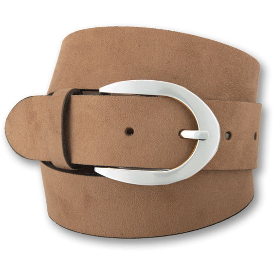 Bernd Götz Velourledergürtel in Camel – Modell 351994- Vorderansicht