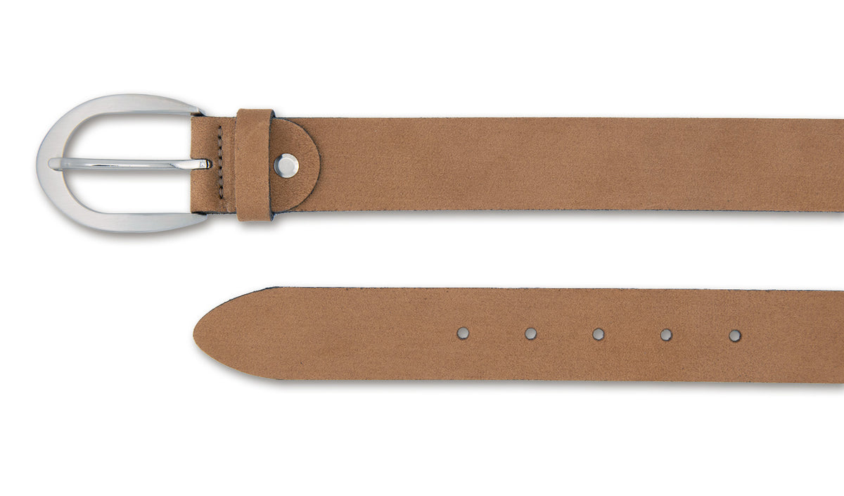 Bernd Götz Velourledergürtel in Camel – Modell 351994- Detailansicht