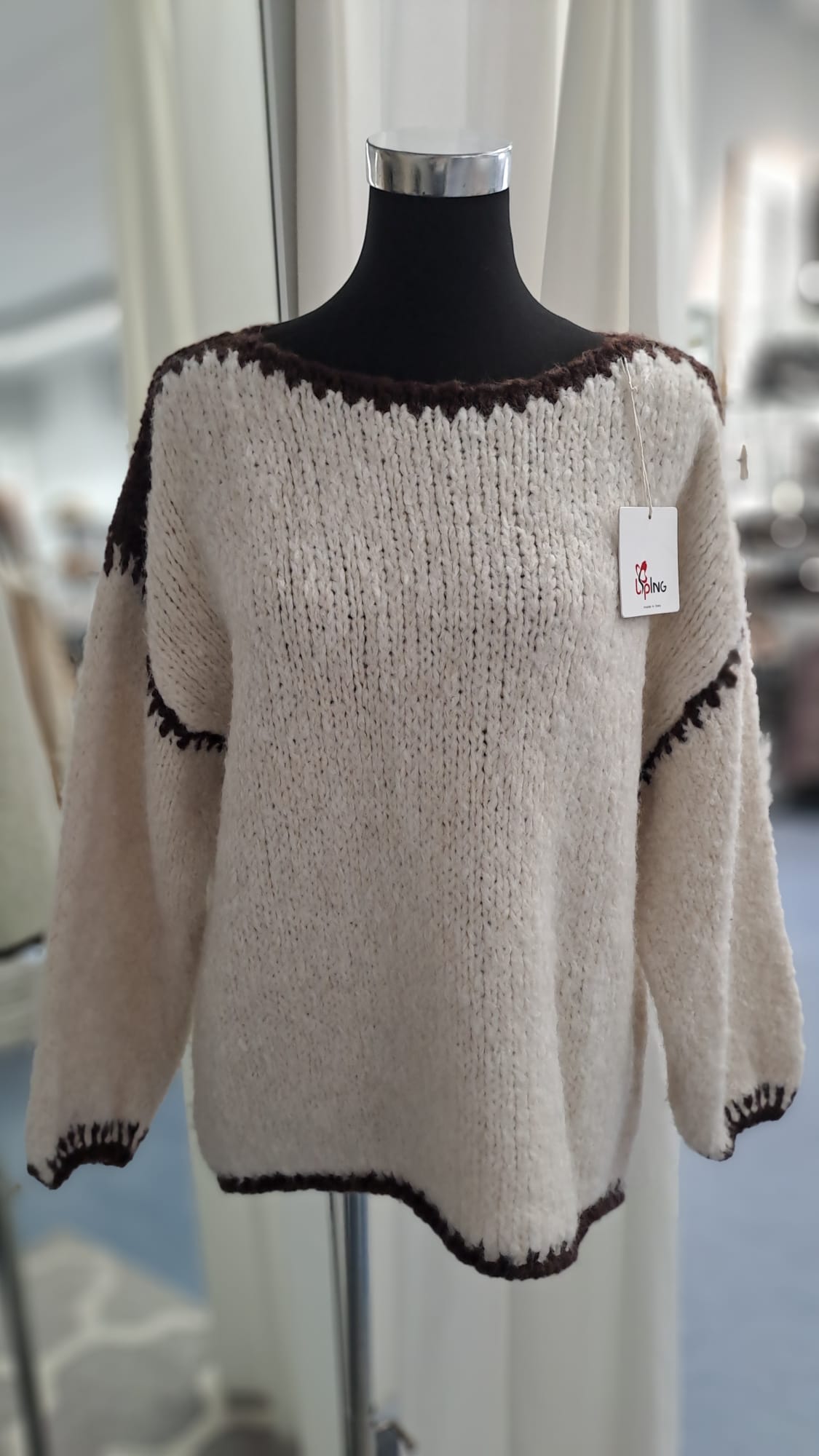 Liping Moda Pullover Beige/Mocca 44755 - Vorderansicht