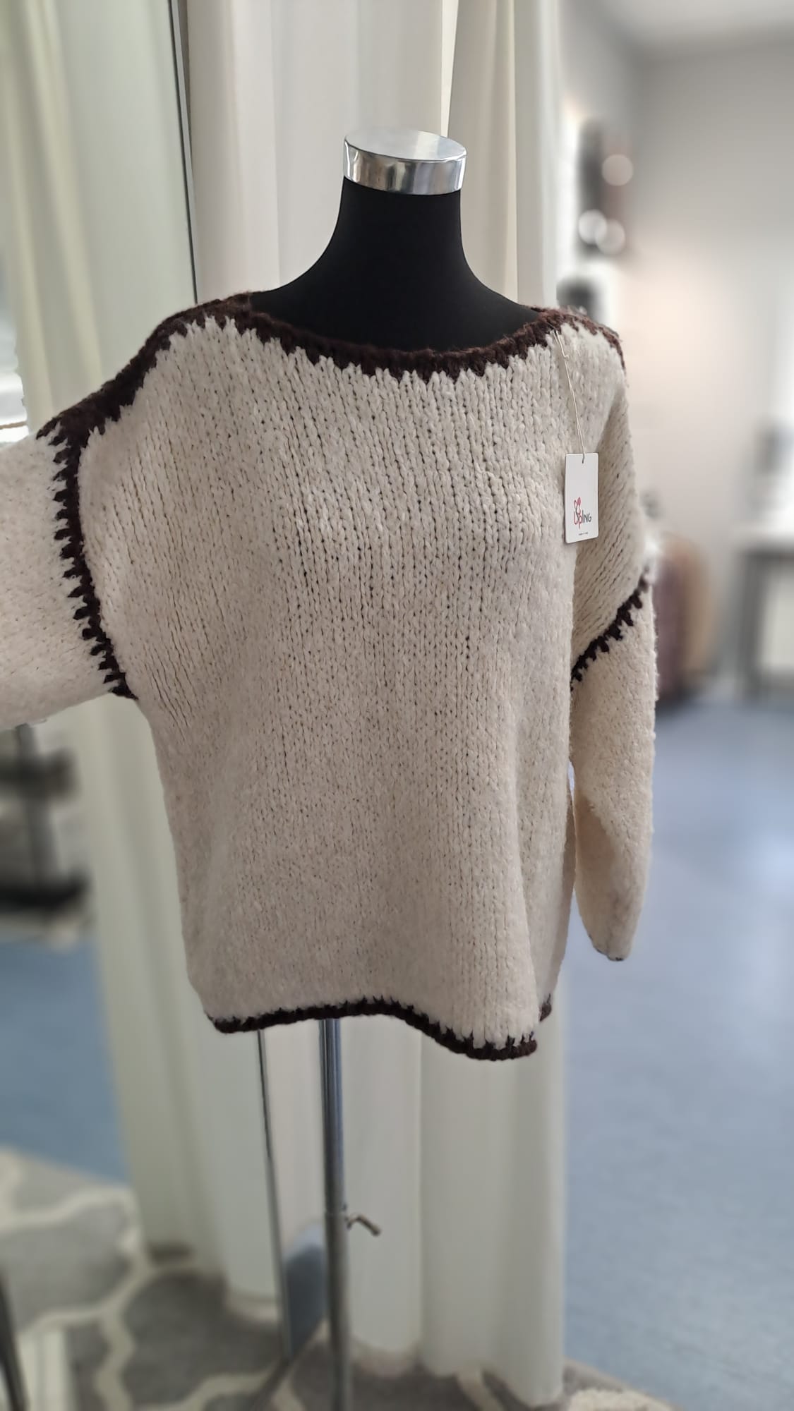 Liping Moda Pullover Beige/Mocca 44755 - Ansicht überschnittene Schulter