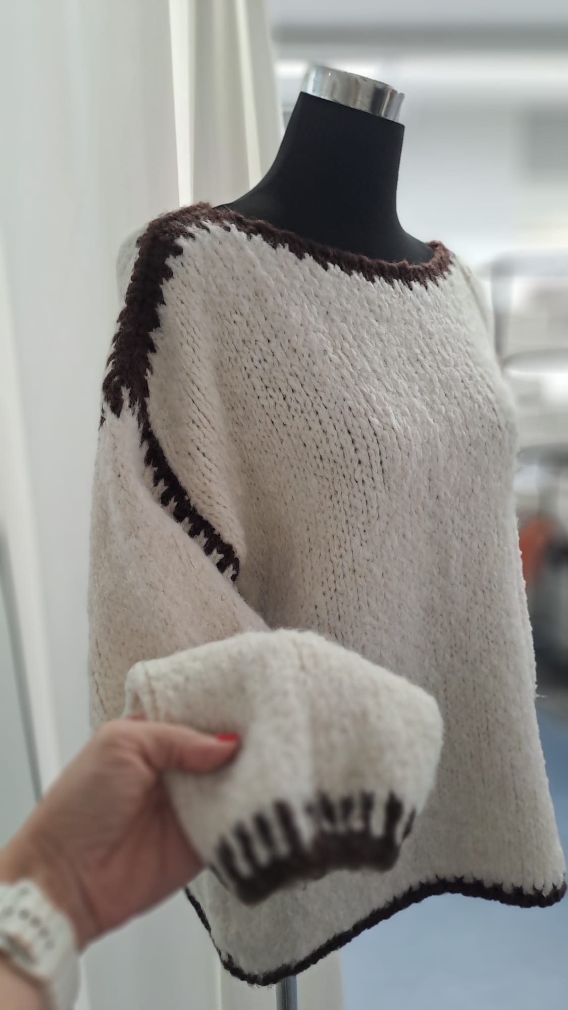 Liping Moda Pullover Beige/Mocca 44755 - Armdetail
