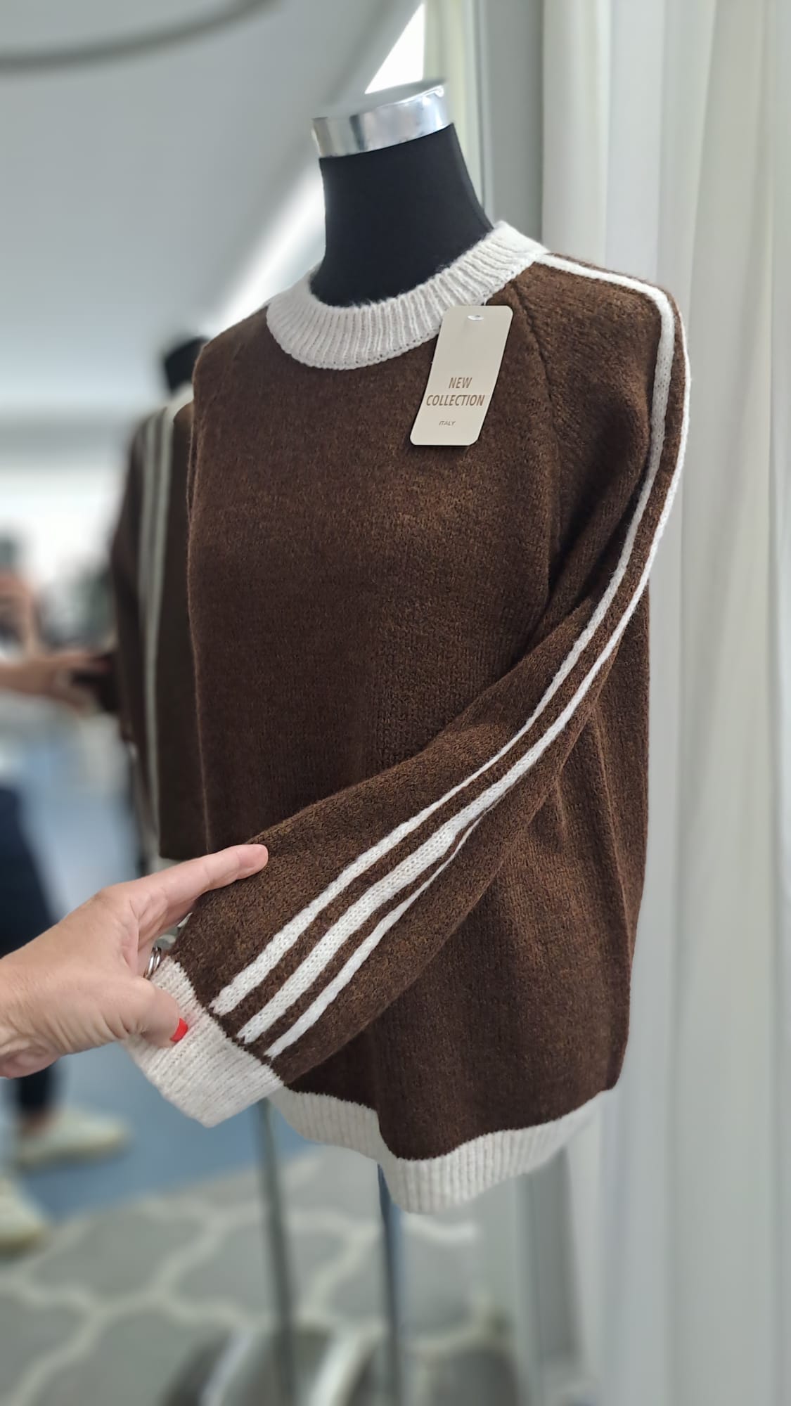 Damenpullover Braun/Beige | SM Youngfashion 6940 - Detail Arm