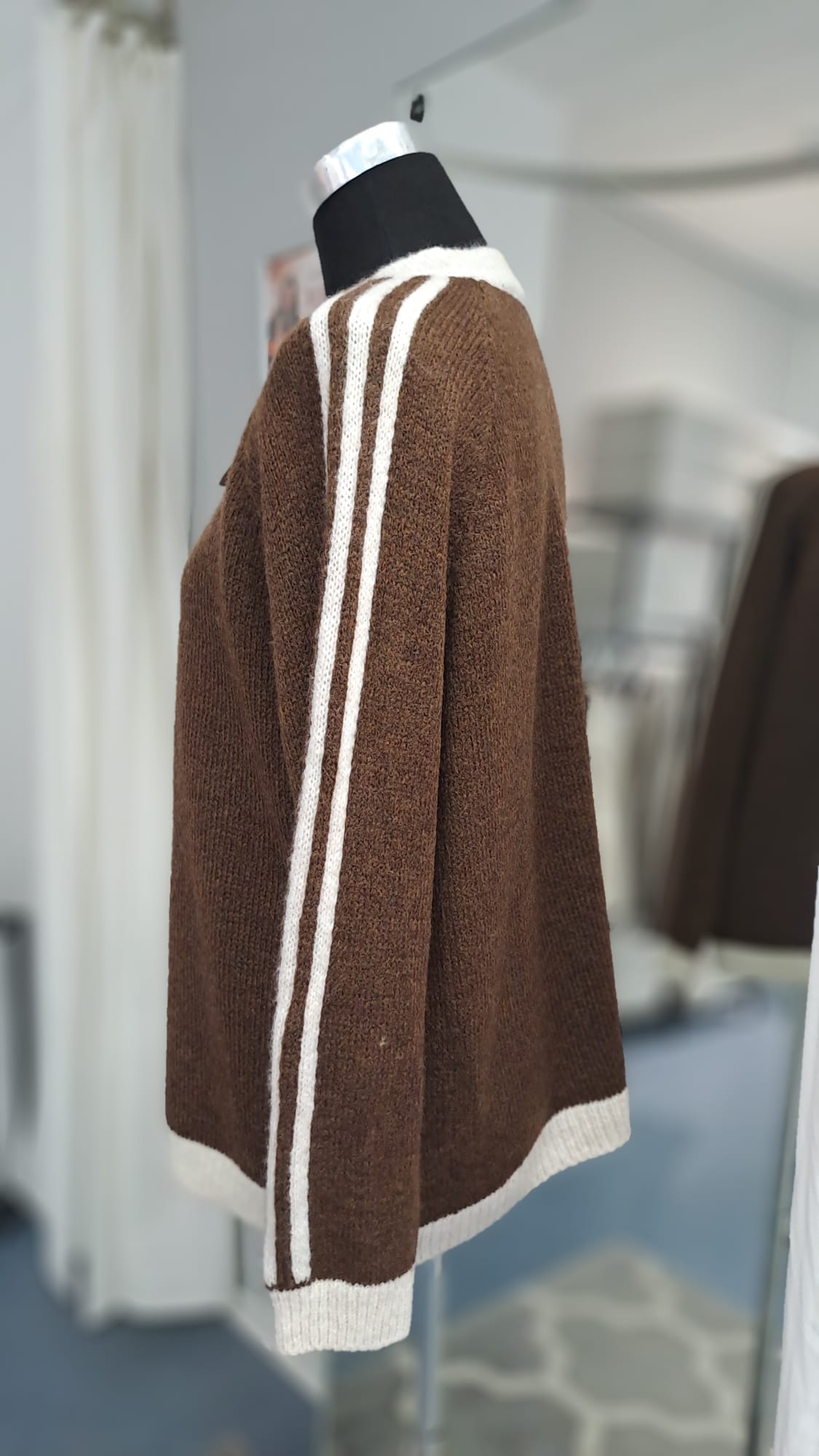 Damenpullover Braun/Beige | SM Youngfashion 6940 - Seitenansicht