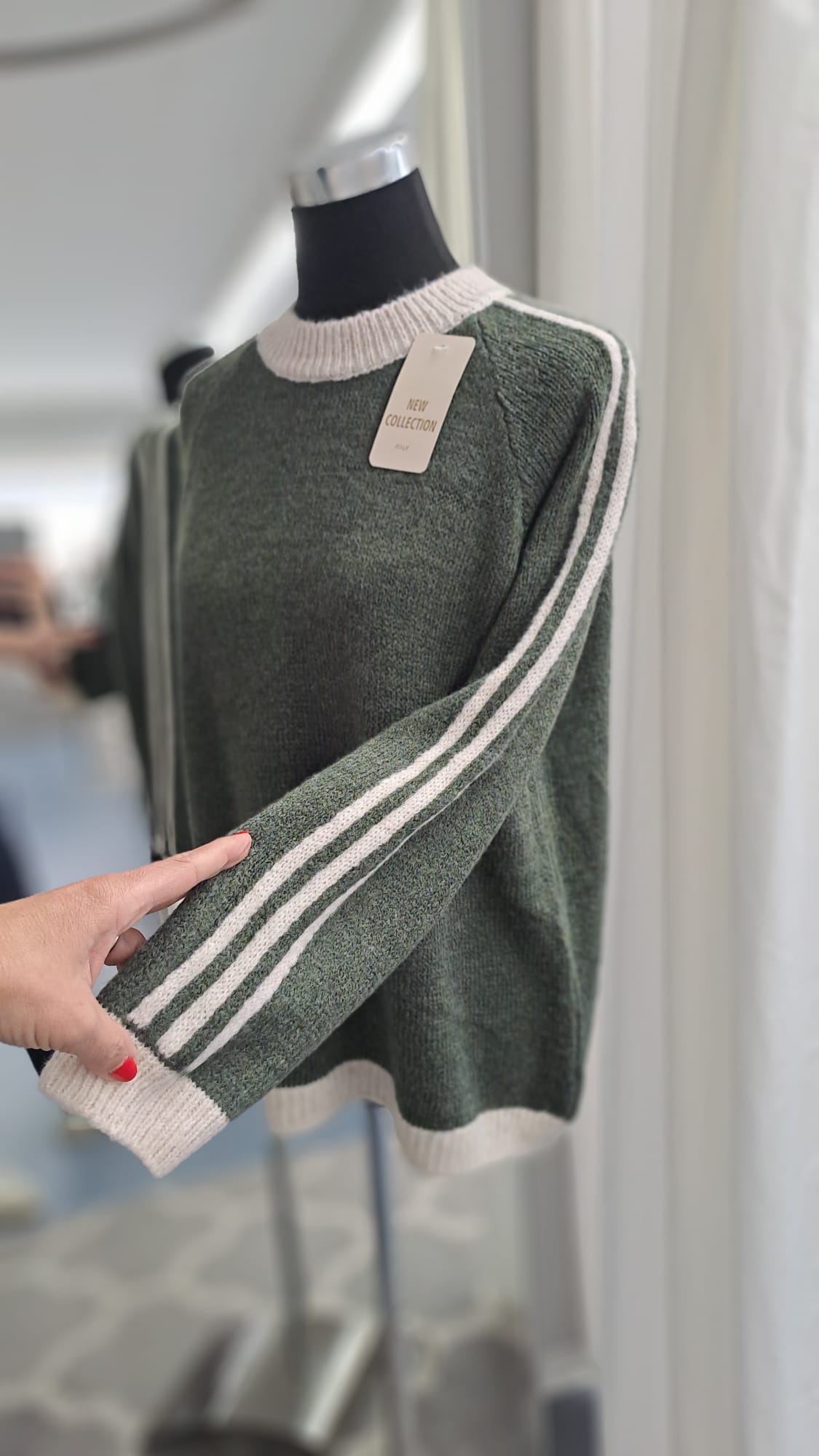 Damenpullover Khaki/Beige | SM Youngfashion 6941 - Armdetail