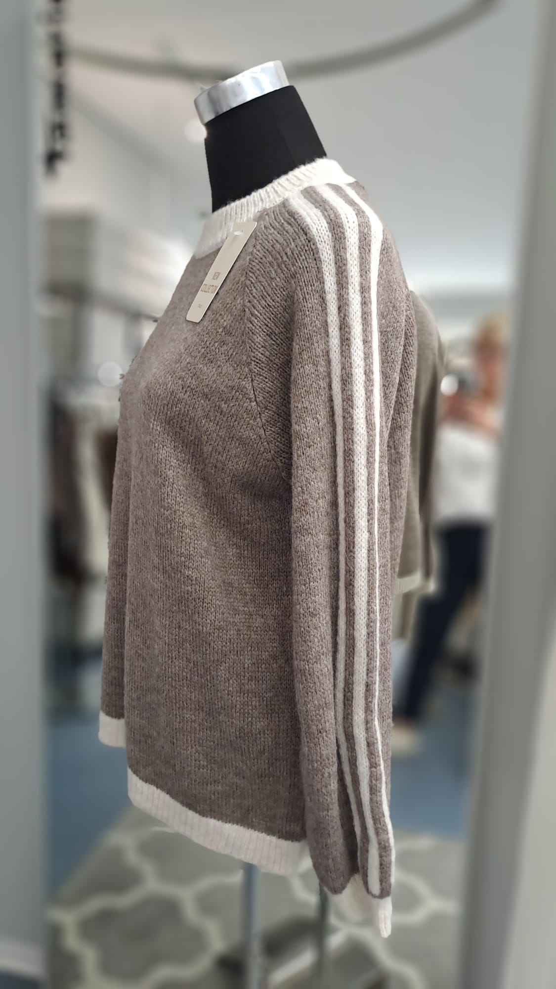 Damenpullover Taupe/Beige | SM Youngfashion 6942 - Seitenansicht