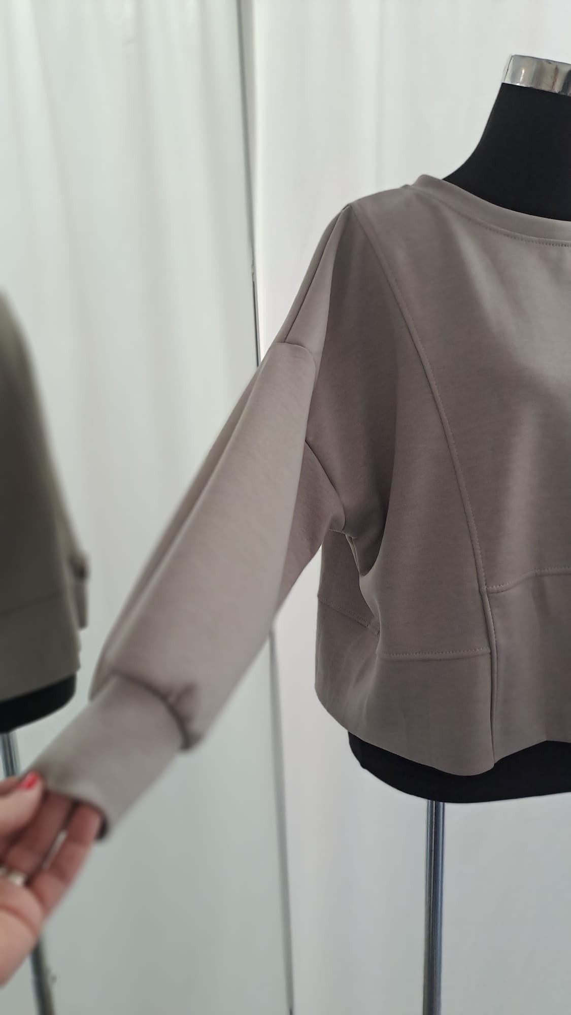 Pullover Taupe - Charme Mode 6985 - Armdetail