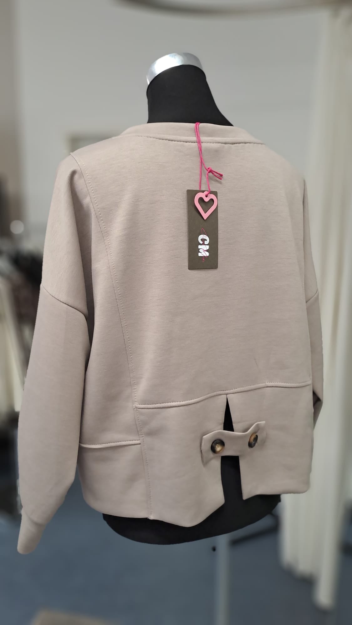 Pullover Taupe - Charme Mode 6985 - Rückansicht
