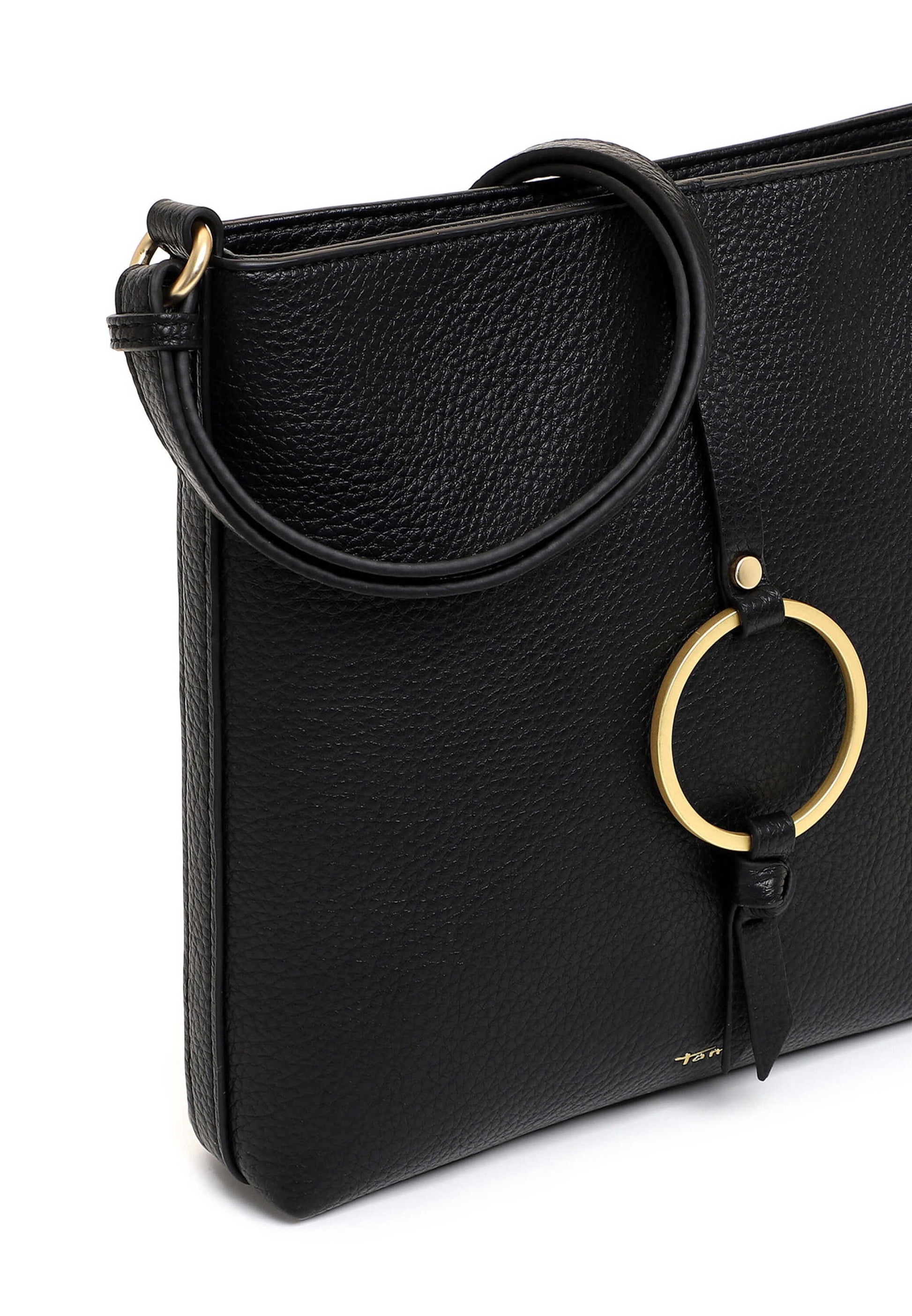 Tamaris Crossover 34821 Schwarz - Praktisch und stilvoll zugleich - Detailansicht Golddetails