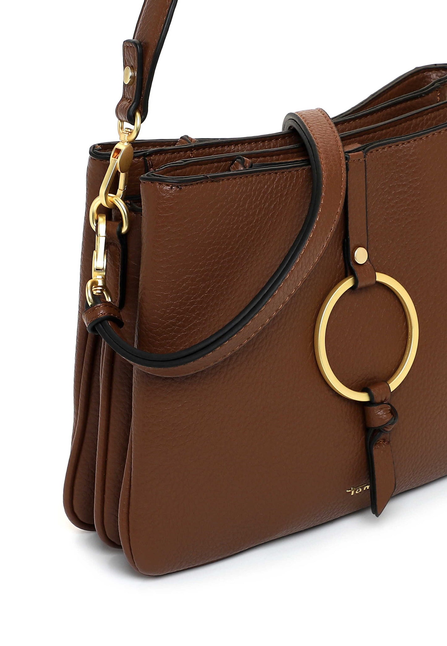 Tamaris Handtasche 34823 Cognac - für Büro, City & Freizeit - Detailansicht Golddetails