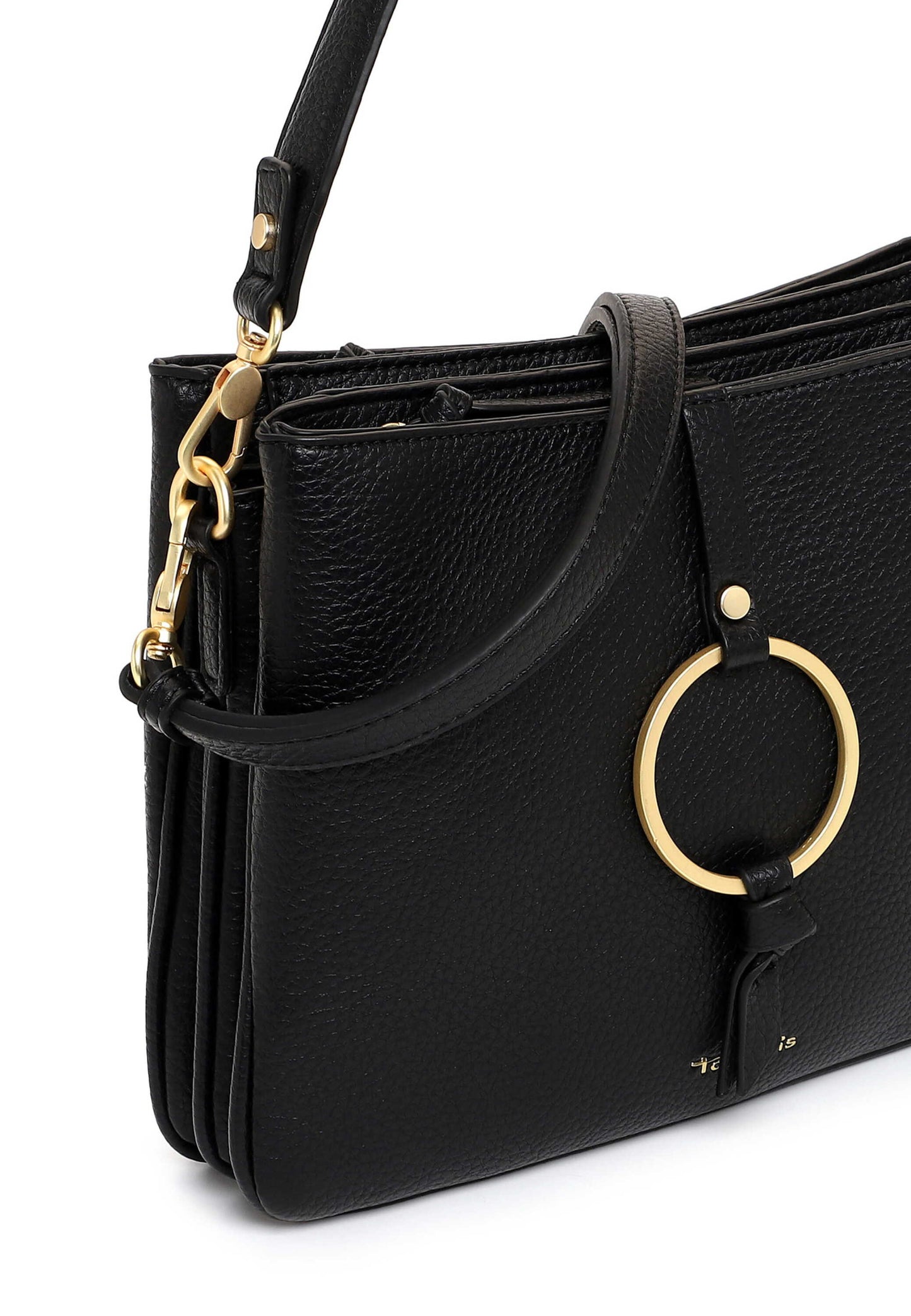 Tamaris Handtasche 34823 Schwarz - für Büro, City & Freizeit - Detailansicht Golddetails