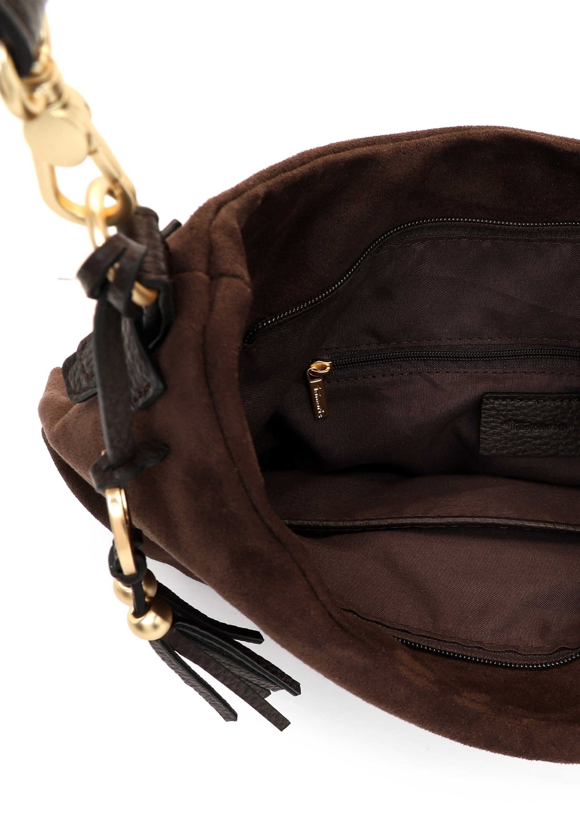 Tamaris Beuteltasche 34882 Dunkelbraun - Modern & alltagstauglich Detailansicht Innenleben